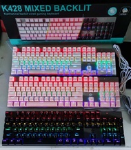 คีย์บอร์ด เกมมิ่ง แมคคานิคอล บลูสวิช Keyboard Gaming Mechanical Backlit K428 Blue switch OKER รับประการ2ปี #Blueswitch