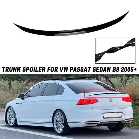 For VW Accessories PASSAT B6 B7 B8 2005-2021 Car Rear Wing Trunk Spoiler Lip Tuning Styling Black So