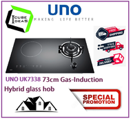 UNO UK7338 73cm Gas-Induction Hybrid glass hob / FREE EXPRESS DELIVERY
