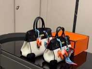 Hermes Birkin 帆布拼皮手袋多色選擇配馬仔吊飾