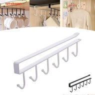 SPIRAKOGEO Cups Holder, Adjustable Hanging Mug Hooks Under Cabinet,  Multifunction Space Saving 6 Ho