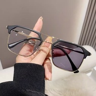 (-0~-500)Photochromic Myopia glasses, color changing anti blue light metal glasses, men's fashion gl