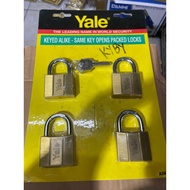 Yale Padlock 4in1 (4Locks 1Key) Key Alike 40mm Pad Lock Same Key Opens Packed Locks