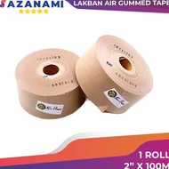 Lakban Air 2" Inch x 100M Gummed paper craft Tape Tiger Kraft 1 ROLL