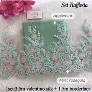 GGMM  ️SET KAIN PASANG LACE APPLEMINT️LACEMEWAH, BAJU RAYA SEDONDON, MEWAHLACE, KAIN HANTARAN, MINT, HIJAU