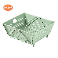 Plastic  Colander - Foldable Drain Basket with Resting Feet - Kitchen Food Strainer - Space-Saving  