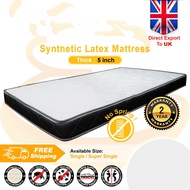 (Edition Export to UK) High Quality 5 inch Synthetic Latex (Single/Super Single) Size Mattress Tilam
