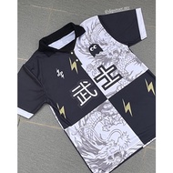 Local Brand Jersey Retro Collar Samurai China Dragon Men's Fashion Jersi Baju Berkolar Murah Viral Dewasa Kanak Kanak Sublimation Big Size