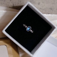 藍月光石純銀戒指