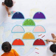 [TENOL] 8x Sensory Mini Mats, Play Tactile Sensory Rug, Assorted Textured Sensory Floor