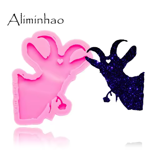 DY0276 Shiny goat mold sheep Silicone Molds DIY epoxy keychains Mould custom keychain Easy to demold