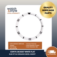 CI0976 SKX007/SRPD White Flat Ceramic Bezel Insert - Sub Style