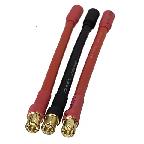 3pcs/set 6.5MM Bullet Male to Female 10AWG 10CM Castle Mambo ESC Extension cable