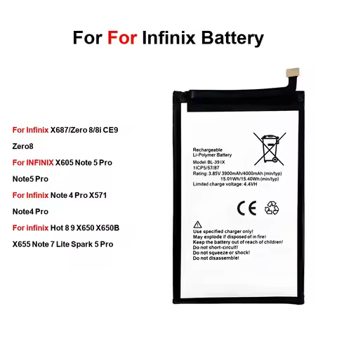 Mobile Phone Battery Safe BL-44CX BL-49FX BL-39IX 4000-5000mAh For Infinix Hot X605 X687 5 8 9 Note 