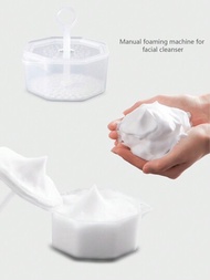 1入組手動洗面奶起泡器便攜式透明泡沫瓶-洗髮水/沐浴露泡沫機