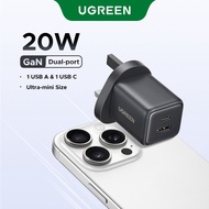 New in Sale UGREEN GaN 20W Nexode 2-Ports USB-C USB-A Fast Charger for iPhone 16 Pro Max, iPhone 15 