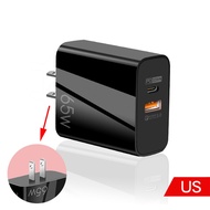 65W GaN Charger PD Fast Charging Head QC3.0 Charger Adapter for Mobile Phone Laptop