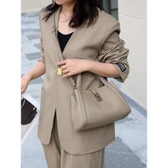 Top Layer Cowhide Handheld Bucket Bag Crossbody Shoulder Basket Bag for Women Large Capacity2025New 