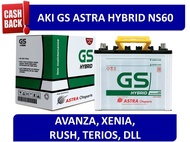 AKI GS ASTRA Hybrid ASLI ORIGINAL TYPE NS60 12 VOLT 45 AMPERE Ah aki mobil Toyota Avanza Grand New A