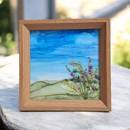 手作押花LED小夜燈 | 野花與天空觸控小夜燈