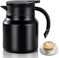 1 Litre Thermos Flask, Thermos Flask with Tea Strainer, Insulated Coffee Pot with Filter, Stainless