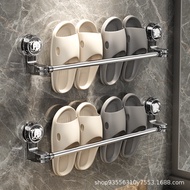 Bathroom Slipper Rack Wall-Mounted No-Drill Toilet Storage Rack Behind Door Water Draining Shoe Orga