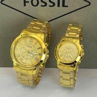 ♞,♘,♙FOSSIL new Couple Watch 18K Gold Watch for Women and Men Wedding Watch
