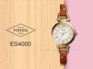 FOSSIL 手錶 專賣店 ES4000 女錶 石英錶 皮革錶帶 防水 強化玻璃鏡面 全新品 保固一年 開發票