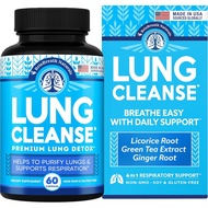 Lung Support Supplement - Natural Capsules for Lung Cleanse and Detox - Made in USA - Respiratory Sy