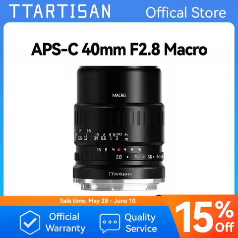 TTArtisan 40mm F2.8 Macro Lens for Sony E Mount a6600 Fujifilm XT4 XA XE X-Pro Canon M50 Panasonic O