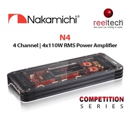 Nakamichi N4 - 640W 4 Channel Bridgeable 2CH 3CH Class AB Power Amplifier | Competition Series