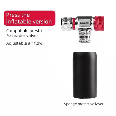ESLNF Mini Bicycle CO2 Pump Portable Tire Inflator For Schrader Presta Adapter MTB Road Bike Aluminu