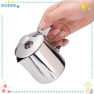 SUSSG Coffee Frothing Pitcher, Silver Handle Design Milk Frothing Pitcher, Latte Coffee Art With Lid