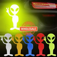 [ Wholesale Prices ] Children Prank Sticker - Reflective Aliens Car Stickers - Personalized Decals - Night Safety Driving Warning Signs - for Motorcycle Riding Helmet