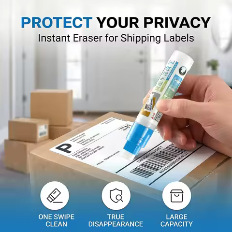 1/2/4Pcs Thermal Paper Erase Pen Privacy Protection Erase Shop Bill Parcel Label important informati