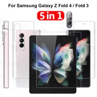 5 in 1 Samsung Galaxy Z Fold 4 Screen Protector Fold 3 Hydrogel Film Screen + Inside Screen + Back + Side + Camera Lens Protector Coverage