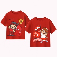 MERAH HIPS-K Indonesian Children's T-shirts, Red and White Shirts for August and Indonesian Independ