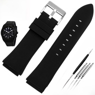 สายนาฬิกาหนังยางสำหรับผู้ชาย สีน้ำเงิน GUESS สายนาฬิกาหนังยางแบบนิ่ม สายรัดแบบยืดหยุ่น กันน้ำได้ ควา