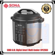 SONA 6.0L Smart Multi Cooker SPC 2503 | SPC2503 [Stainless Steel &amp; Non Stick Pot] (3 Years Electrical Parts Warranty)