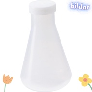 HILDAR Plastic Erlenmeyer Flask, with Screw Caps 5 Sizes Wide Mouth Conical Flask, 50ml, 100ml, 250m