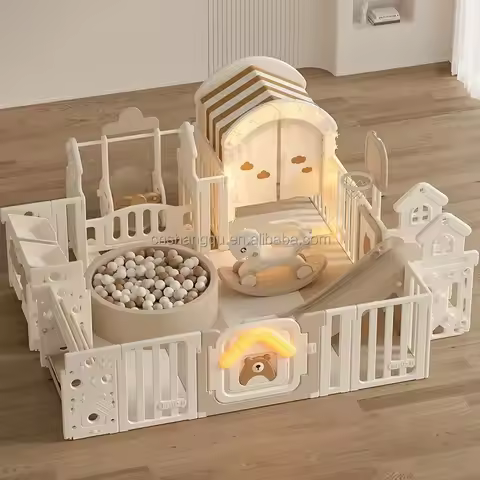 Complete playpen baby folding mini playground, indoor children's playground with rocking basketball 