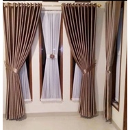 Blackout window curtains with 9 imported matte waves