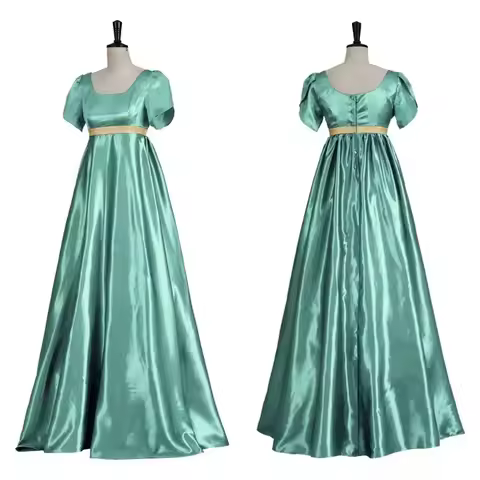 19th Century Satin Vintage Costume Dress for Cosplay PartyVictoria Retro Style Delicate and Elegant 