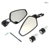 Pair of Motorcycle Universal 7/8" Handle Bar End Rearview Mirror CNC Aluminum 360° Rotation Bracket Side View Mirrors  MOTO-4.22
