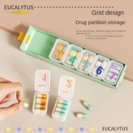 EUTUS Medicine Pill Box, Weekly 7 Grid Medicine Container Box,  ABS Portable Large Capacity Pill Storage Box Travel