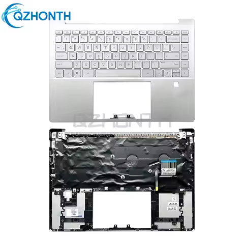 New N10393-001 For HP Pavilion 14Pro 14-EH TPN-W154 Palmrest Upper Case with Backlit Keyboard Silver