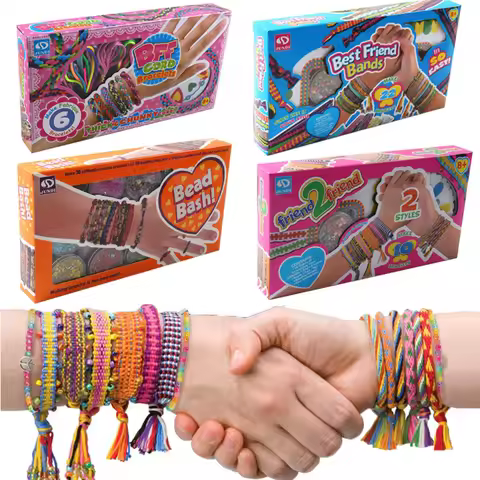 DIY Bracelet Making Kit Jewellery Making Kit Arts for Kids Friendship Craft Kit for 5-12 Years Old K
