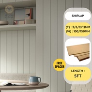 【Ready Stock】Shiplap wall kayu wainscoting 3mm/6mm thickness 10/15cm x 6ft board papan board home de