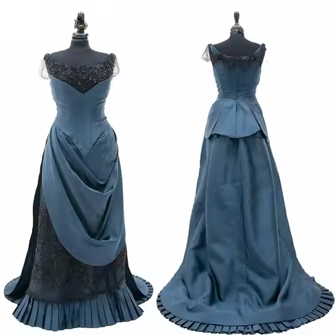 1880 Ballgown Women's Historical Sleeves Southern Belle Dress Victorian Vintage Costume 18th Century
