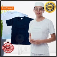 ♣♘┋  Best quality Baju Haji   Umrah T-shirt Haji Berpoket   Berzip (100  Cotton) viral Round Neck t shirt Kosong Plain Baju